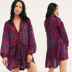 Free People Merlot love letter Combo dress tunic